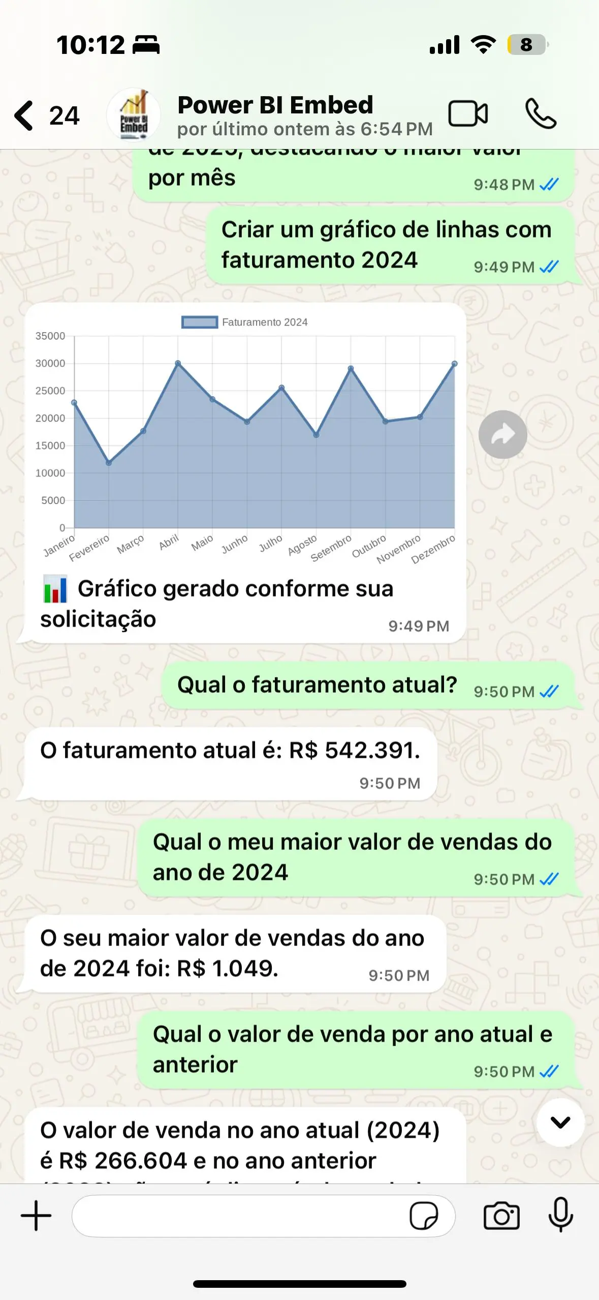 Pergunta do usuário via WhatsApp